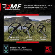 Load image into Gallery viewer, XP Deus II Metal Detector 11” FMF Search Coil with Coil Cover & Lower Stem