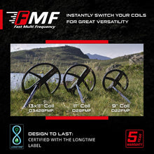 Load image into Gallery viewer, XP Deus II Metal Detector 11” FMF Search Coil with Coil Cover & Lower Stem