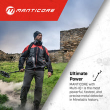 Load image into Gallery viewer, MINELAB Manticore Metal Detector with the Standard 11" DD Search Coil and 8" and 15" Search Coils
