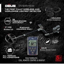 Load image into Gallery viewer, XP Deus 11" X35 Search Coil Metal Detector with WSAUDIO Headphones & MI-6 Pinpointer