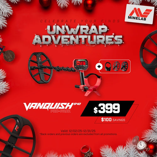 Minelab Vanquish 540 Pro Pack Metal Detector with 2 Search Coils and Headphones