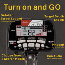 Load image into Gallery viewer, Garrett AT MAX Waterproof Metal Detector, MS-3 Wireless Headphones, Pro-Pointer AT Z-Lynk Pinpointer and Hat by Sports365pro

