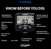 Load image into Gallery viewer, Garrett Vortex VX5 Metal Detector – Lightweight, Waterproof &amp; Upgradeable
