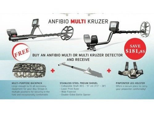 Nokta Makro Anfibio Multi Freq. Metal Detector w/ FREE Backpack, Shovel & Holster **BUNDLE**