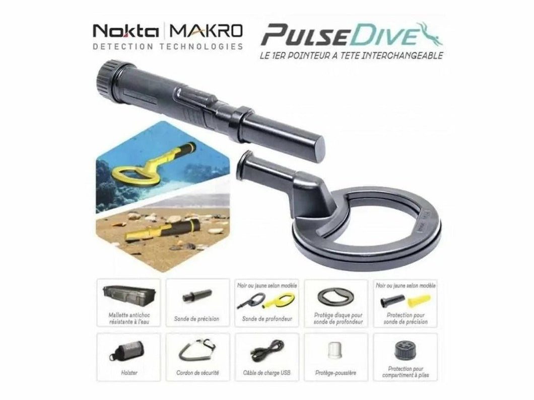 Nokta Makro Waterproof PulseDive 2-in-1 Metal Detector Black