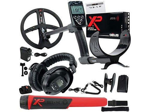 XP Deus Metal Detector with MI-4 Pinpointer, WS5 Headphones, Remote, 9” X35 Coil